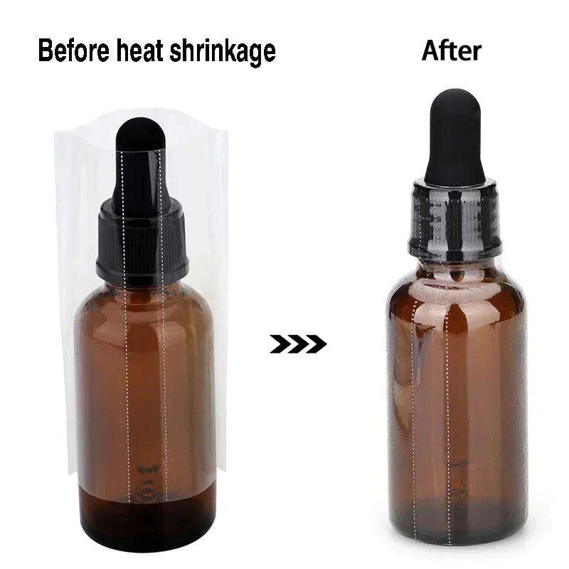 400 Pieces of Glass Bottles PVC Sealing Film Heat Shrinkable Film 5 10 15 20 30 Heat Shrinkable Film At Both Ends