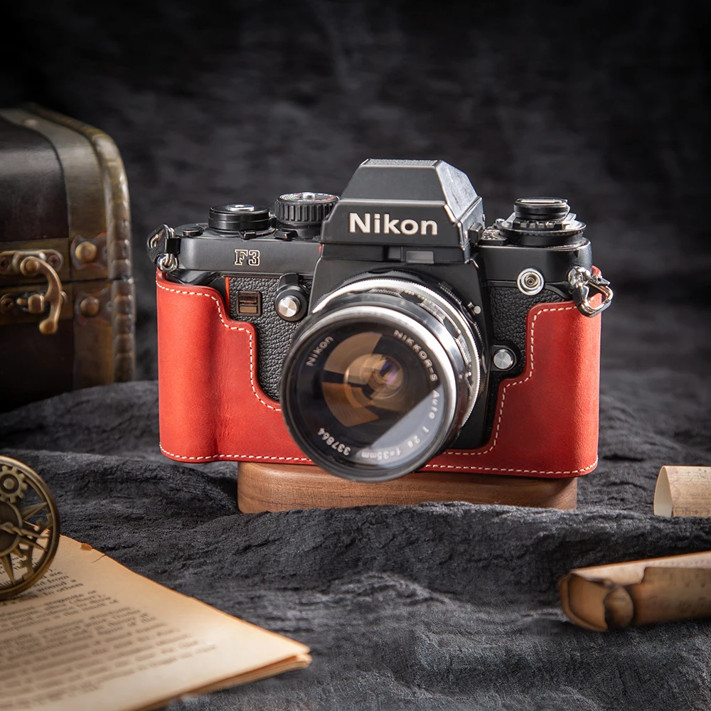 

FM2 Protective Case for Nikon F3 FE2 F3AF DF F3TF F3HP FM2 Case Genuine Leather DF Half Case F3 Half Bag Handmade Camera Bag