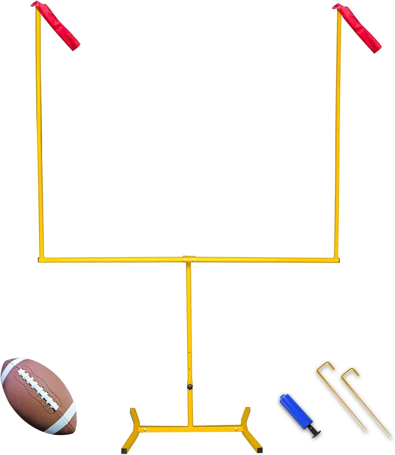 

Adjustable Football Goal Post Set with Ball, Sturdy Steel Frame, Anti-Rust, Easy Assembly