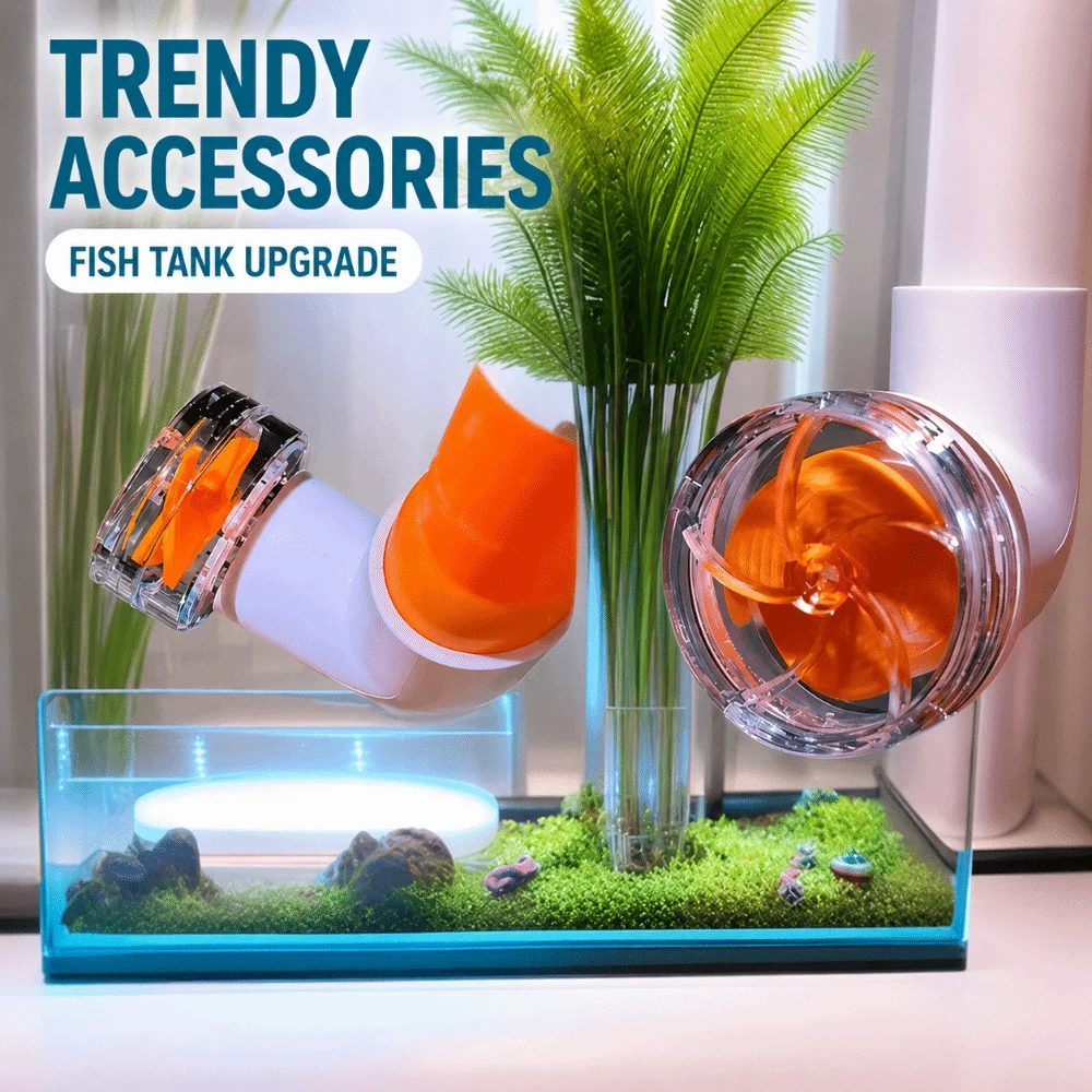 Plastic Wave Maker Nozzle 360° Rotatable DIY Return Flow Connector Orange Tank Mod Accessory Freshwater Fish Tank