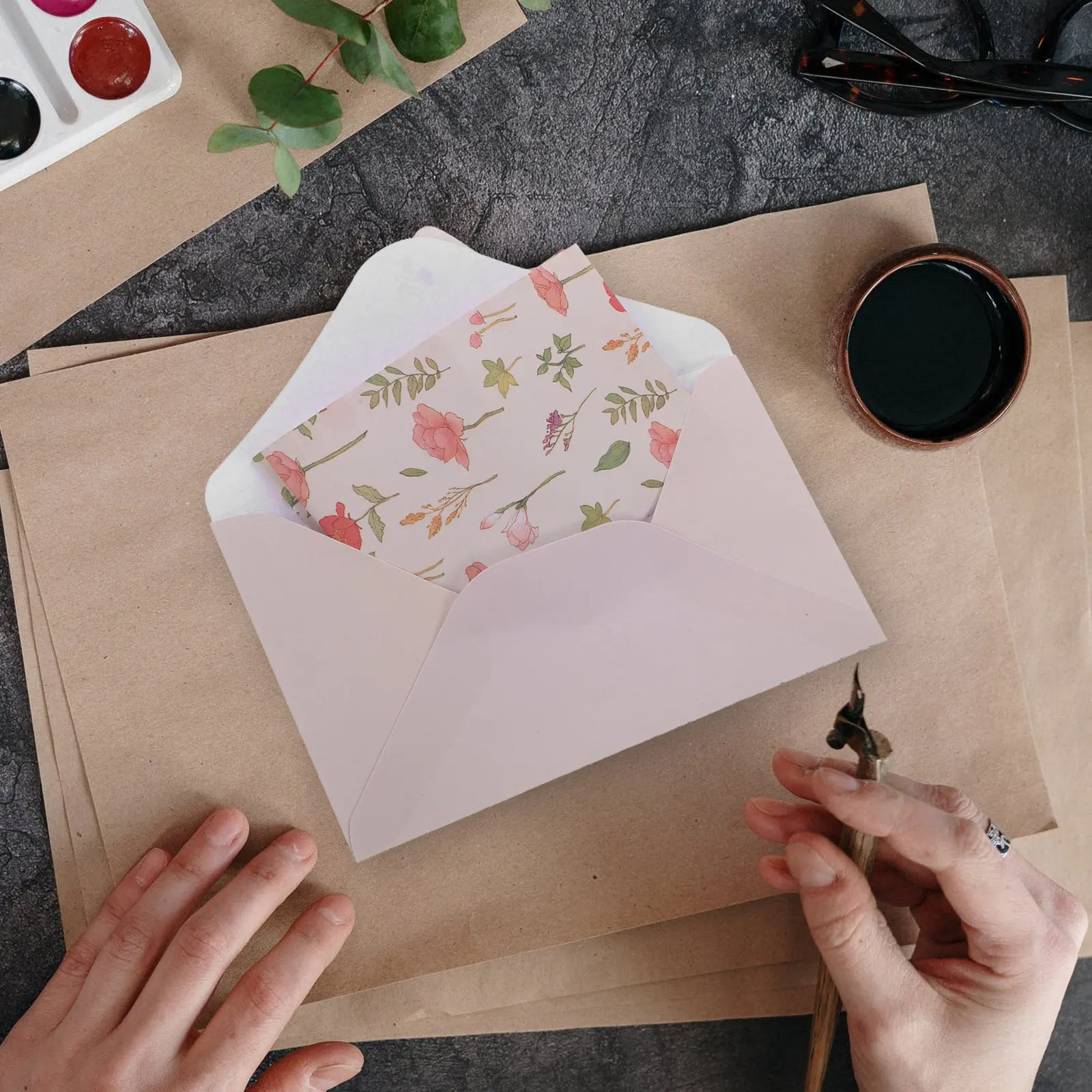 5Sets Floral Letter Paper Envelope Set Premium Smooth Eco Friendly Stationery for Handwritten Notes Cards Greeting Letters
