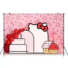 Kitty Kawaii Birthday Cake Smash Photography Background 1st Birthday Girl Custom Backm Backdrop Kids Portrait Photo Studio Props - AliExpress 44
