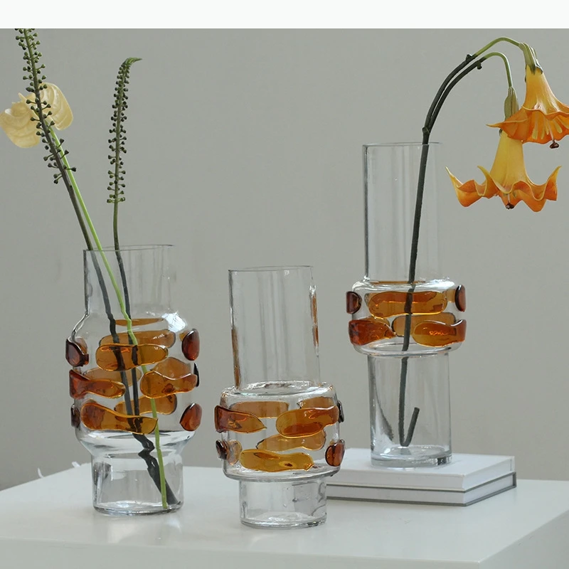 Glass Vase Floral Arrangement Accessories Flower Vase Transparent Color Bubble Room Decoration Accessories