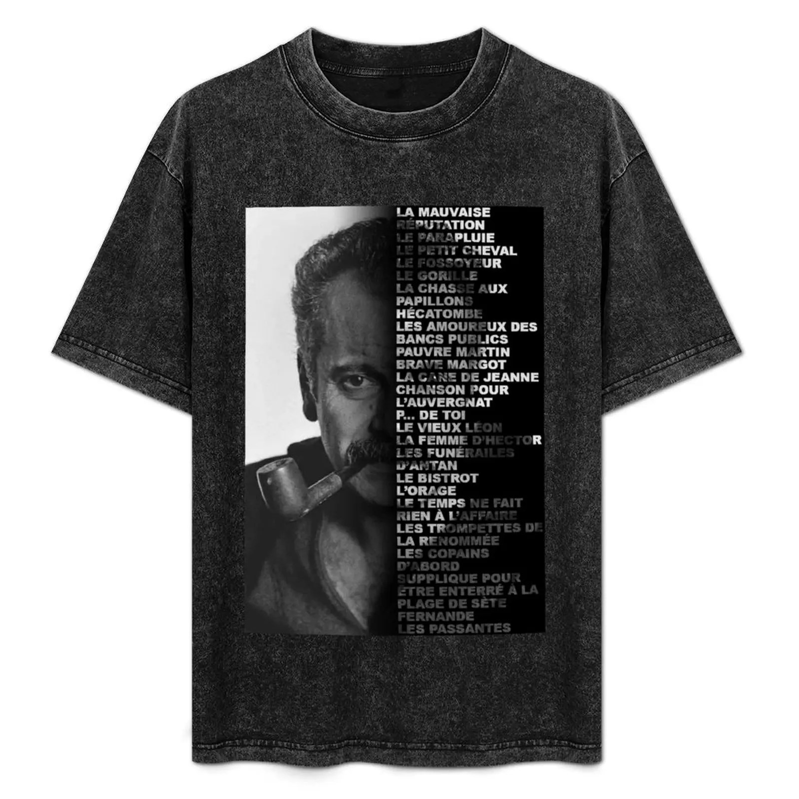 

Songs by Georges Brassens T-Shirt anime tshirt man clothes summer clothes street wear mens white t shirts