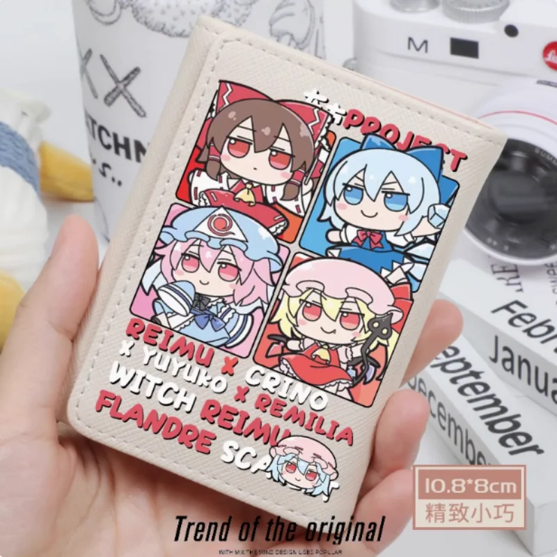 Anime Cirno Hakurei Reimu Fashion Wallet PU Purse Card Coin Hasp Money Bag Cosplay Gift B1831