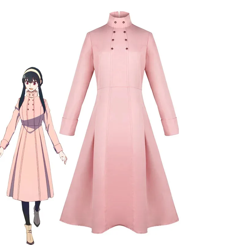 معطف وردي عالي الجودة أنيمي جاسوس الأسرة يور مزور تأثيري القاتل قاتل القوطية فستان الرسن الزي الرسمي ؛ 2 ، r'6 ؛ t.