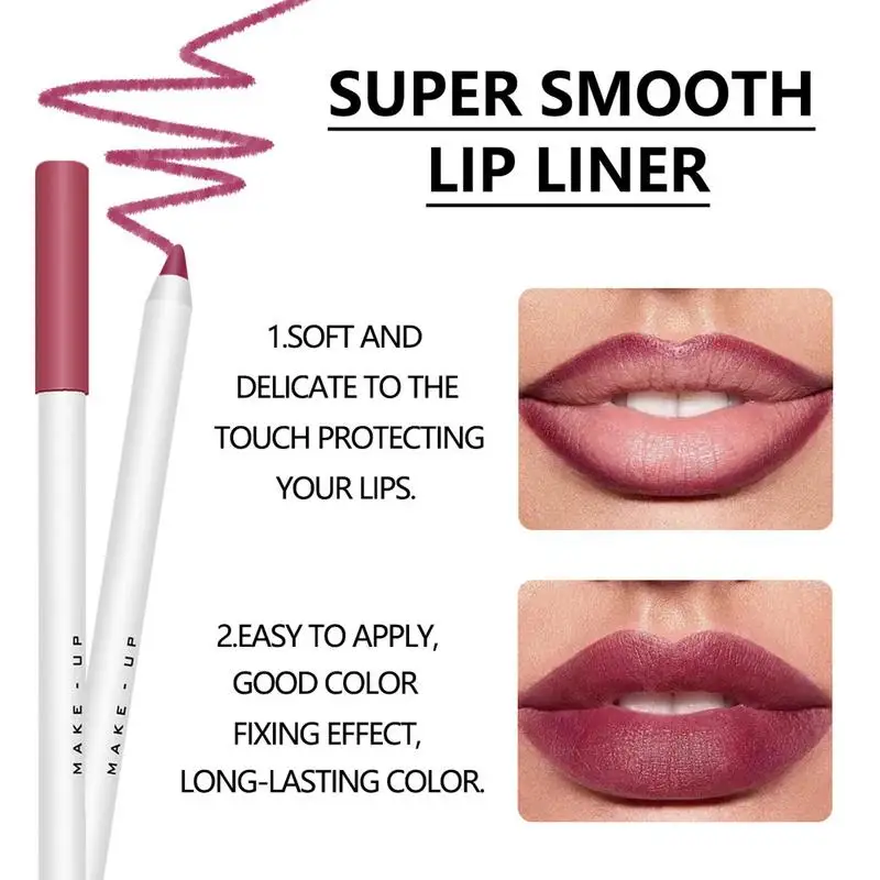 12pcs Matte Lip Liner ดินสอ Red Contour Tint Labial แต่งหน้า Nude สีน้ําตาล Lip Liner ดินสอ Matte Lip แต่งหน้าดินสอ Nude Lip GLOSS