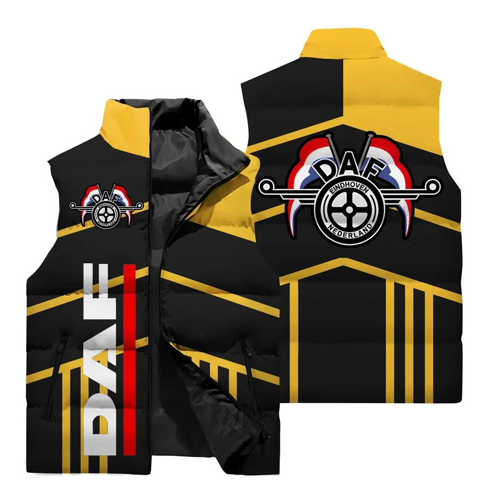 NONE Truck Logo DAF Logo 3D-gedruckte ärmellose Weste winddichter Motorrad-Reitanzug neue modische Stehkragen-Reißverschlussjacke 5