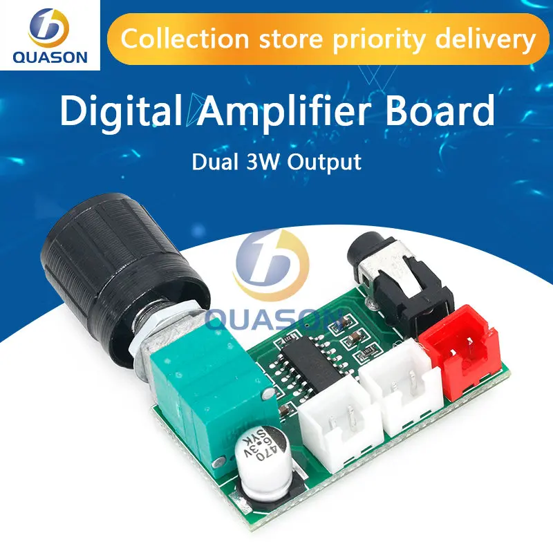 XH-A157 Digital Amplifier Board PAM8403 with Volume Knob Aux Input USB 5V Power Supply Dual 3W Output