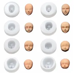 Mould Doll Modification Accessories Clay Head Sculpey Baby Face Silicone Molds 3D Facial Mould Doll modification Tool