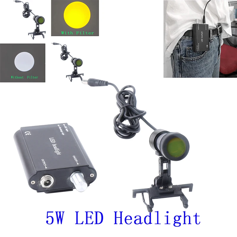 5W LED Light for Dental Loupes Front Light Dentistry Dental LED Head Lamp Surgical Light Headlight Surgery