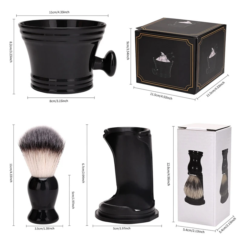 Plastic Shaving Brush Bowl Men's Beard Care Foam Mug Bowl With Handle Facial Cleaning Tools Durable Easy Install