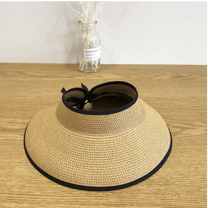 New Summer Fashion Sunscreen Hat Bowknot Ladies Travel Leisure Beach Empty Top Hat Lovers Beach UV Protection Outdoor Hat