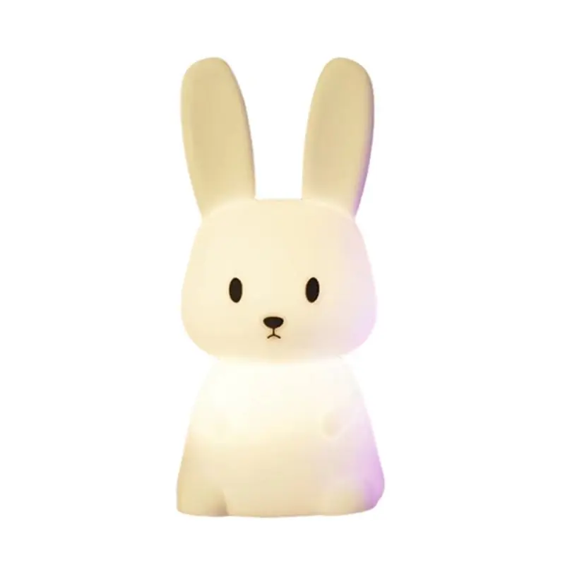 PHFU-Home For Kids Baby Child For Bedroom Decor Gift Silicone LED Night Light With Touch Sensor Cute Animal Table Lamp