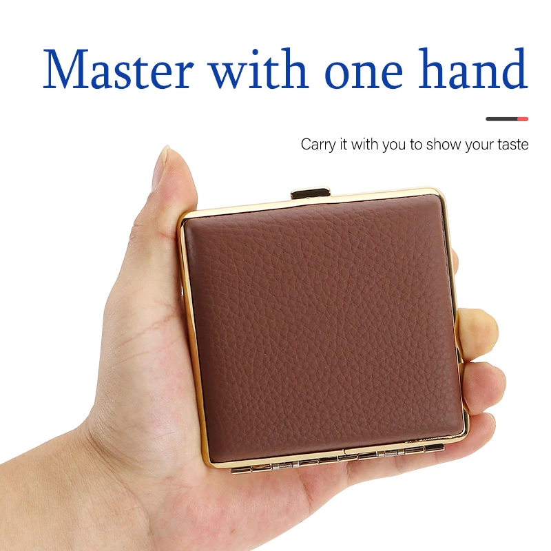 Deliate Good Quality Leather Cigarette Case 20 Capacity Simple Cigarette Case Smoking Accessories Craft