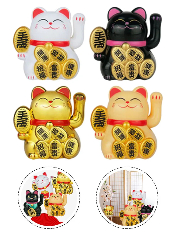 1pc Chinese Lucky Wealth Waving Cat Gold Waving Hand Cat Home Decor Welcome Waving Cat Home Decor Gift