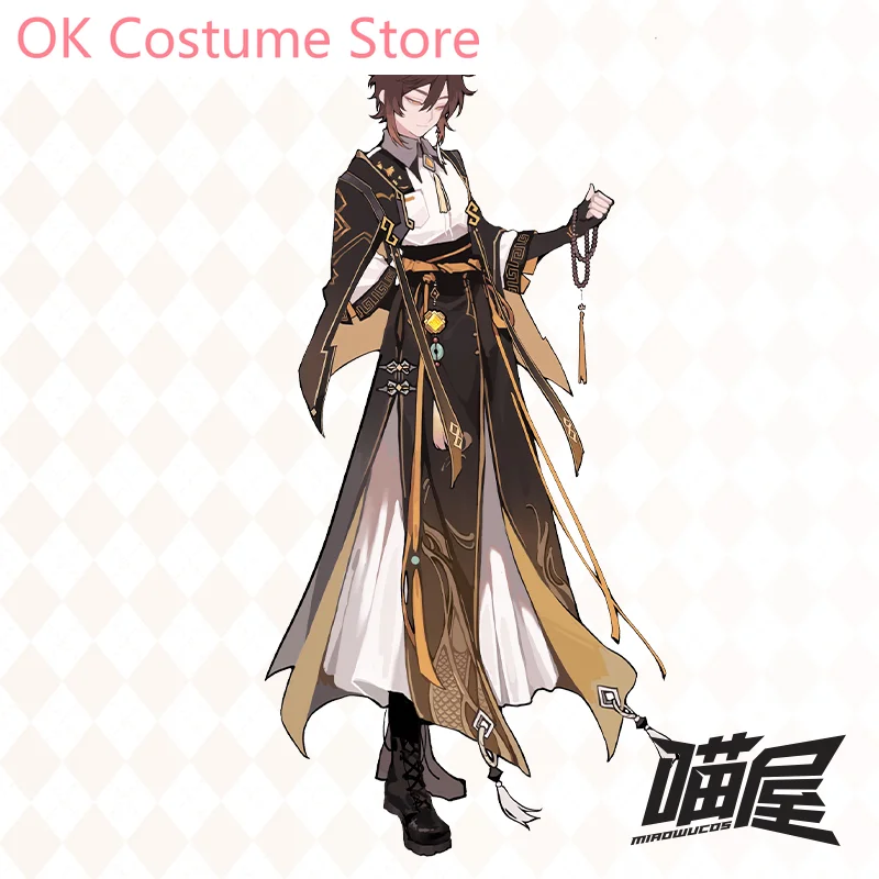 Genshin Impact Zhongli Game Suit Gorgeous Handsome Uniform Cosplay Costume Halloween Party Role Play Outfit Men