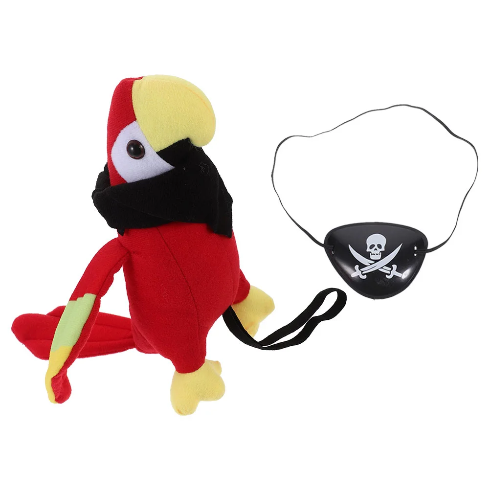 Pirate Role Play Toy Bird For Shoulder Halloween Macaw Pp Cotton Parrot Eye Patches