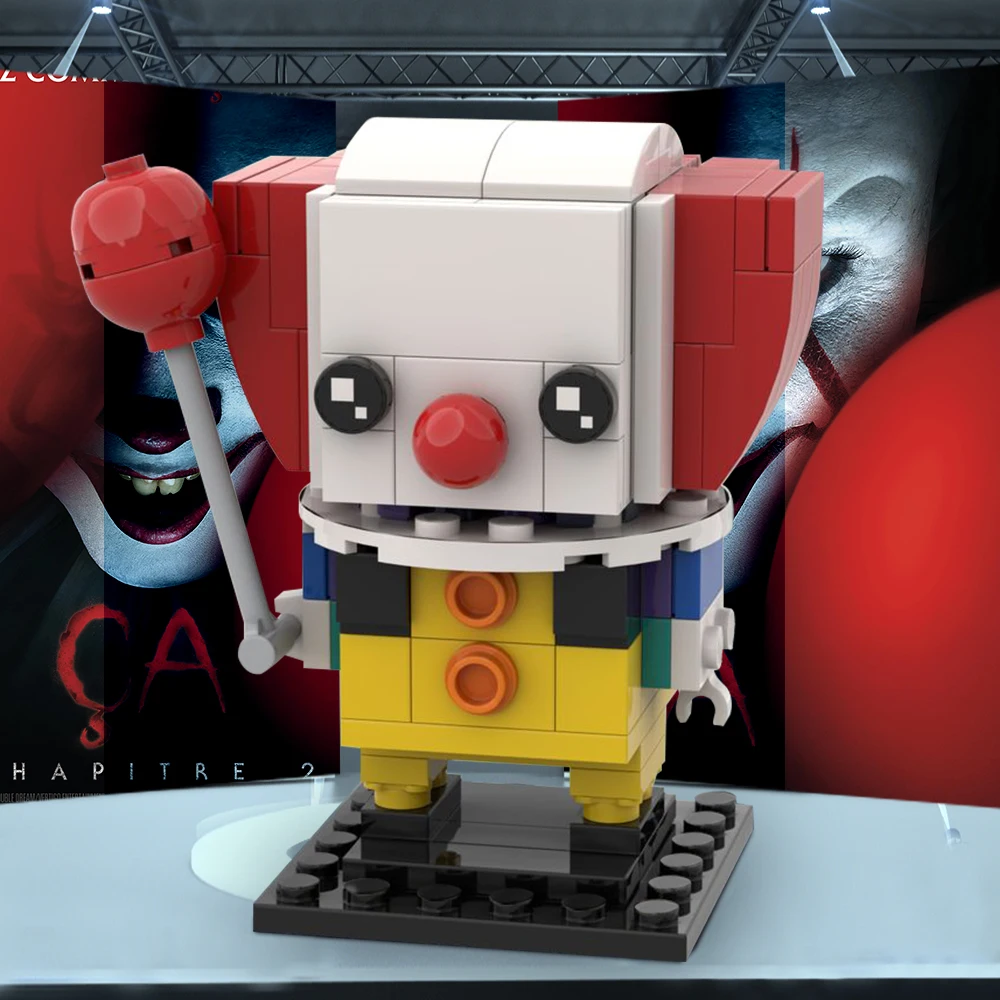 

MOC Horror Movie Figures Stephen King It Pennywise Brickheadz Bricks Halloween Doll Model Building Block Kids Toy Birthday Gift