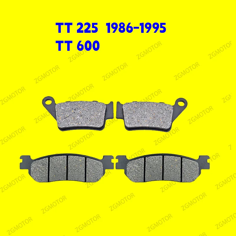 Front Brake Pads Fit For YAMAHA TT225 1986-1995 Rear brake for TT600E 1994-2001 TT600K 1995-1996 TT600R 1997-2002 TT600RE 2004