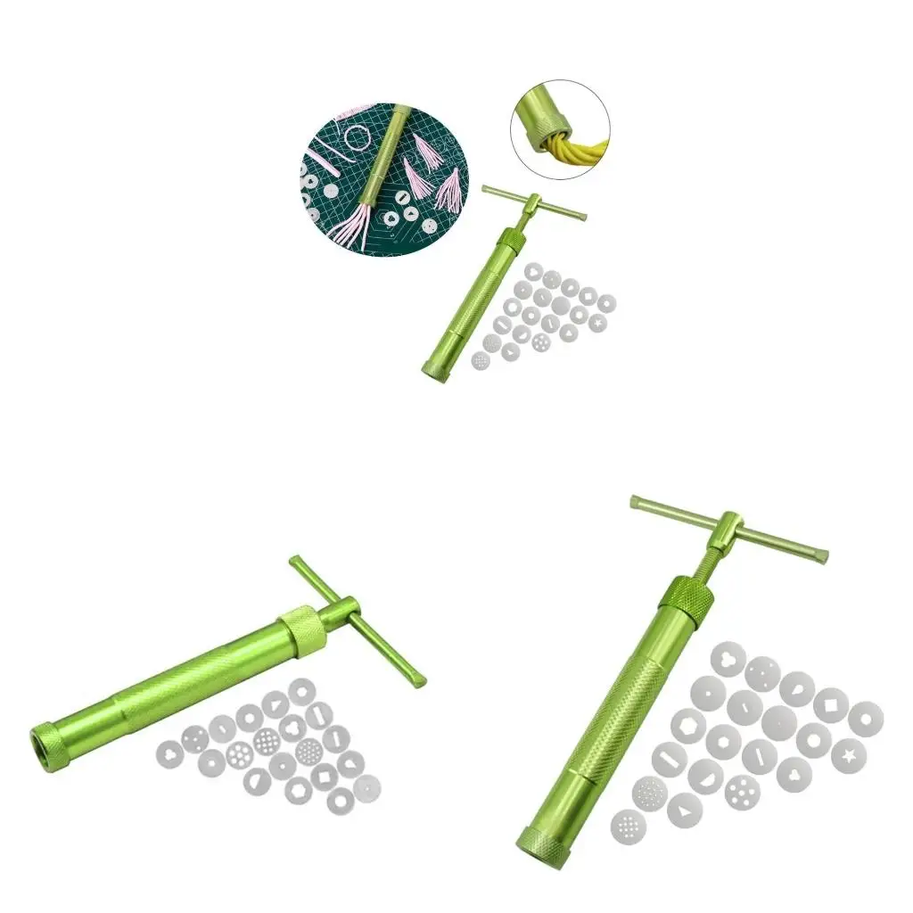  Sugar Pastes Extruder Fondant Press with 20 Tips Cake Decoration Tool for Clay
