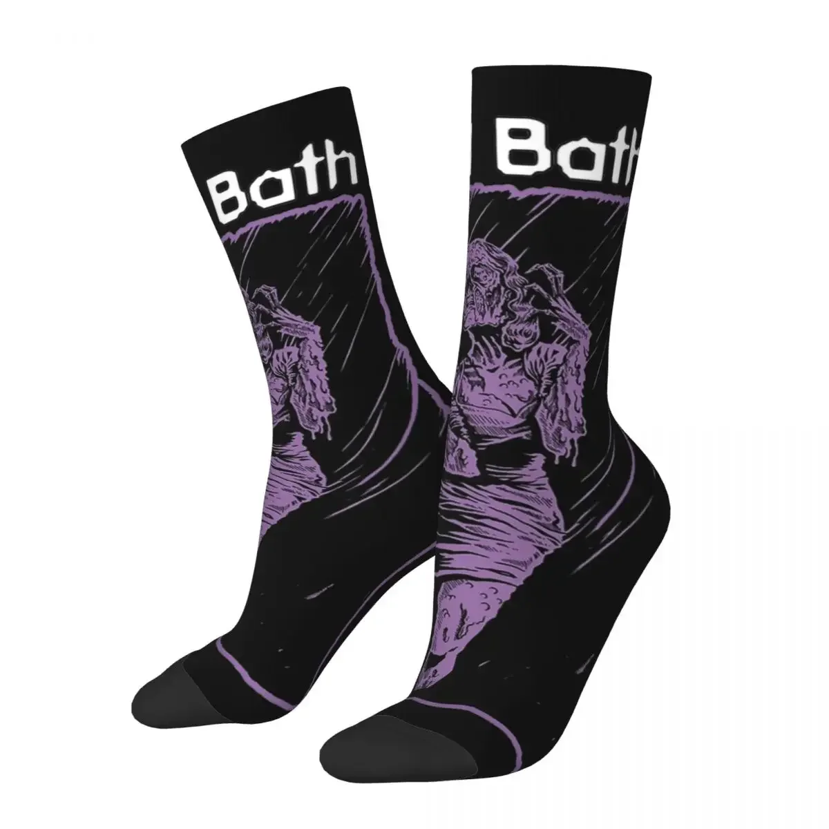 Colorful The Bath Band Basketball Socks Polyester Middle Tube Socks for Unisex Non-slip