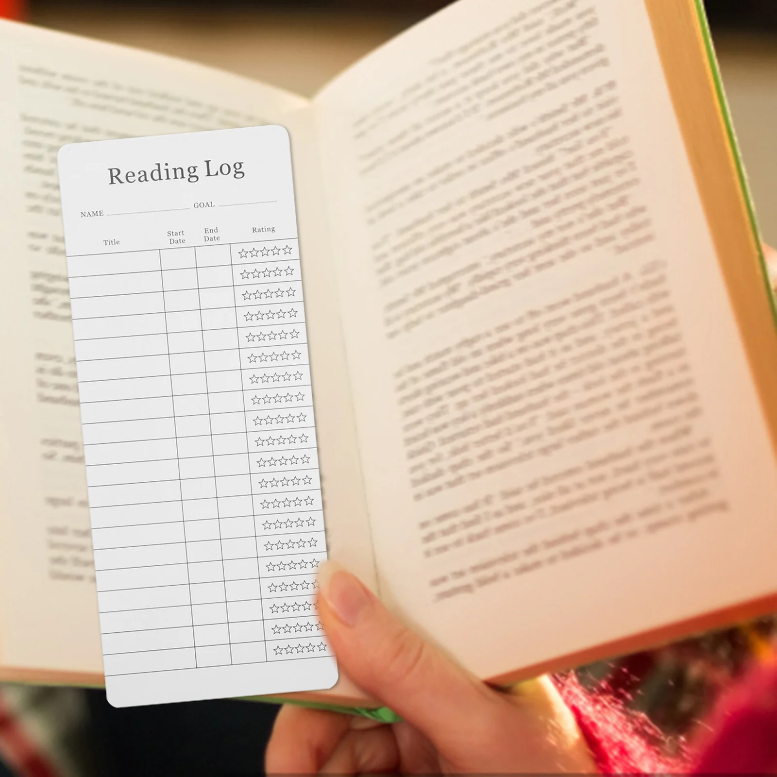 12pcs Card Bookmark Reading Log Book Tracker Bookmarks for Students Teachers Book Lovers Coated Paper Library