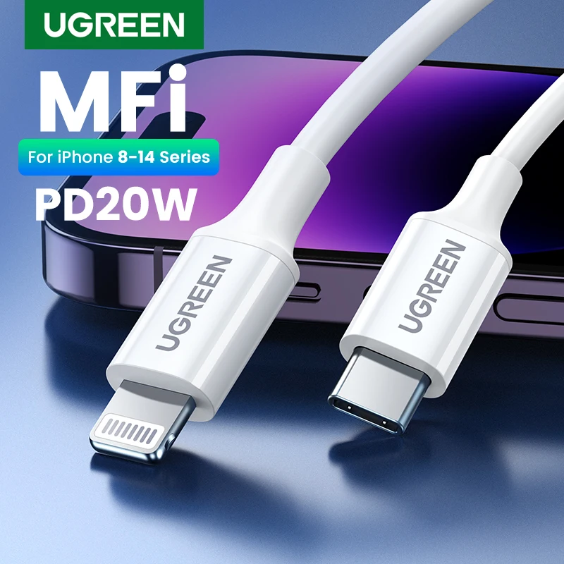 UGREEN MFi PD20W USB C Sang Cáp Lightning Type C Sạc Nhanh Cho iPhone 14 13 12 Pro Max PD sạc Dành Cho Dành Cho Điện Thoại iPad Cáp Dữ Liệu