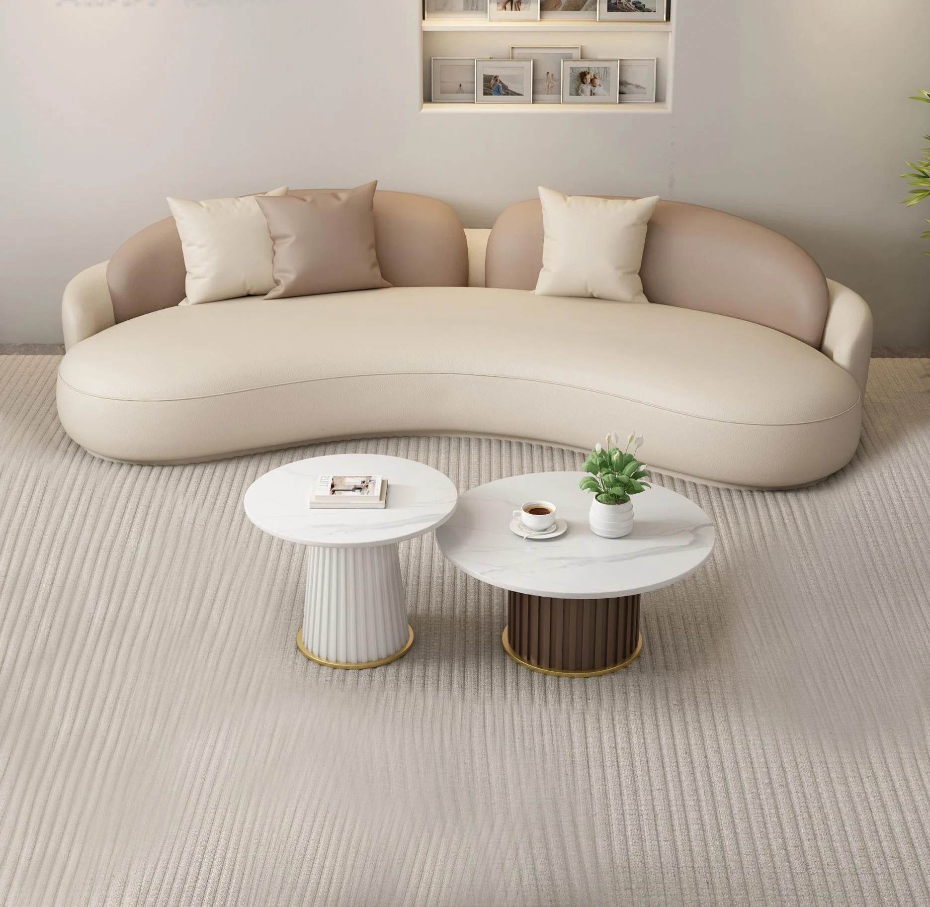 

！@Office Furniture Leather Sectional Sofa Set for the Reception Negotiation and Meeting Area in the Lobby of a Light Luxury Hote
