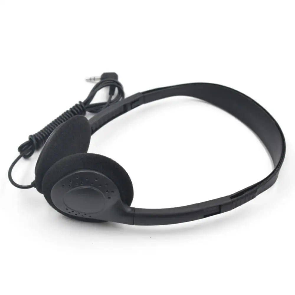 1.2M Telescopic Aviation Headphone Wired Over Ear 3.5mm Plug Earmuff Music HiFi Gaming Headset Phone