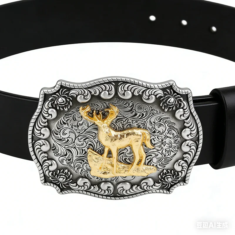western-cowboy-rodeo-deer-double-color-belt-buckle-also-stock-in-us-bk-wt134-free-shipping