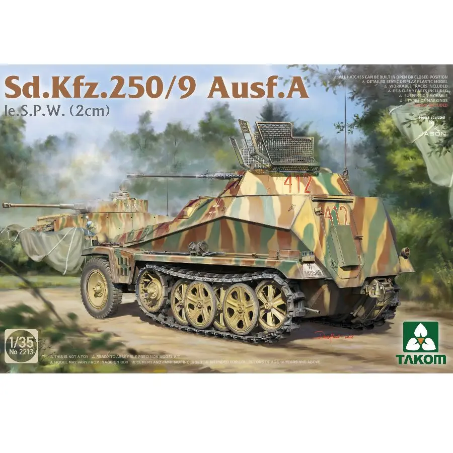 TAKOM 2213 1/35 Scale Sd.Kfz.250/9 Ausf.A Ie.S.P.W. (2cm)  Assembly Model kit