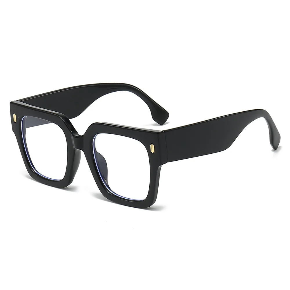 European and American square large-frame anti-blue glasses, fashionable men's and women's cross-border glasses ins street shooting anti-blue flat glasses view 5