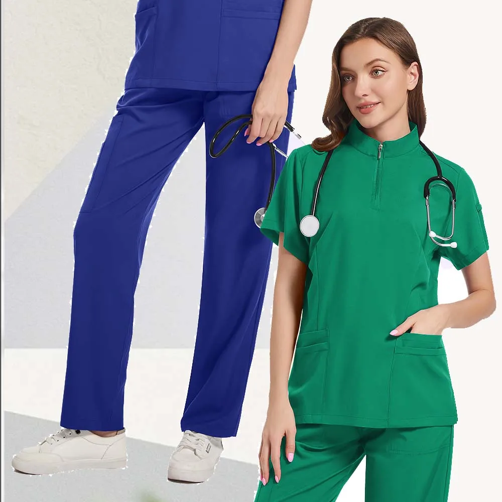 최신 여성 스크럽 세트, 간호 의사 간호사 유니폼, 남성 스크럽 세트, 의료 의류, 미용실 작업복