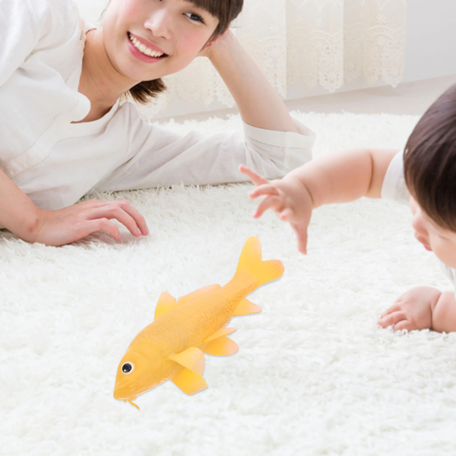 Spine Fish Model Simulation Aquarium Decoration Adornment Sea Animal Toys Plastic Marine Life Yellow Ornament Child