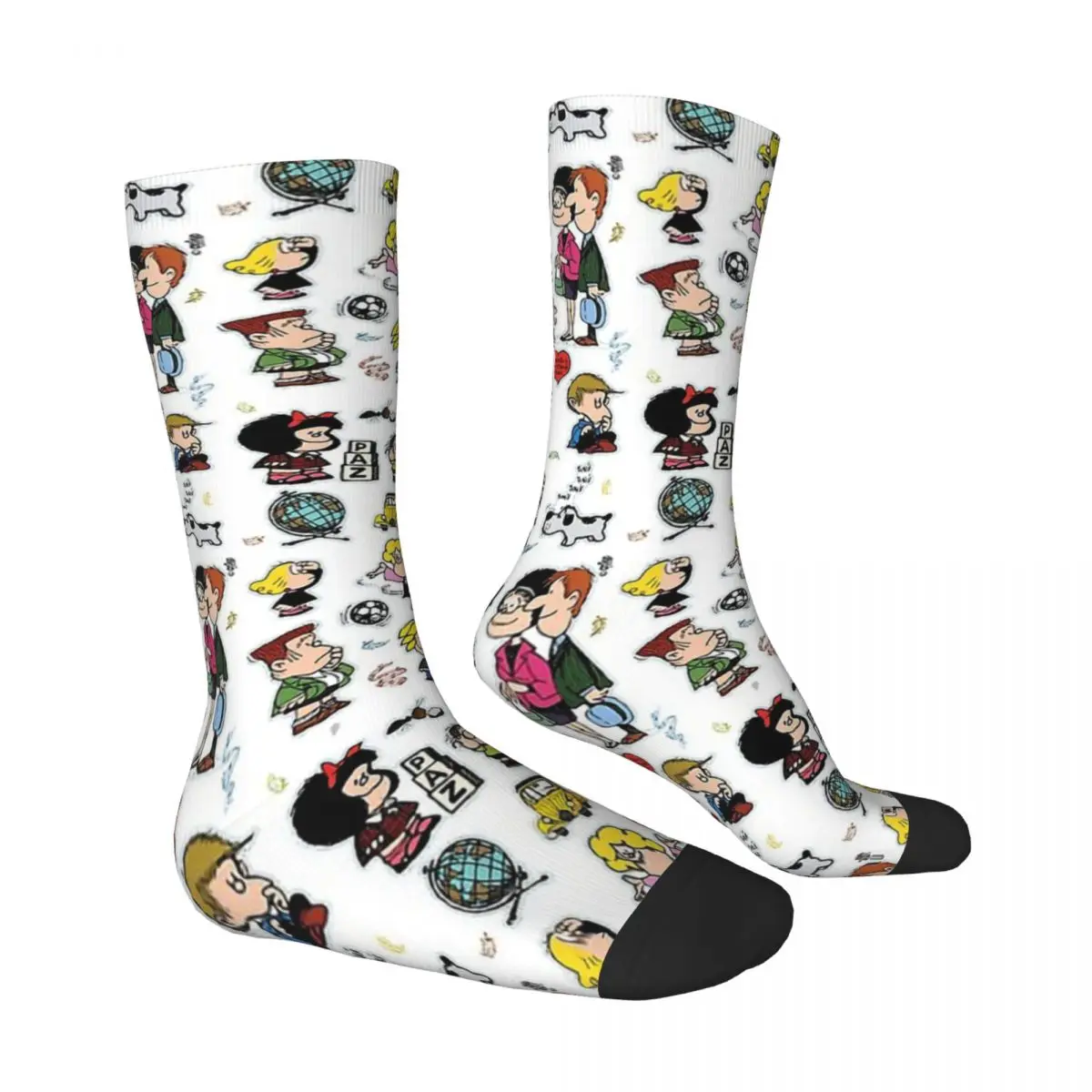 Mafalda Heart Mafalda And Her Characters Men Women Socks Windproof Novelty Spring Summer Autumn Winter Stockings Gift