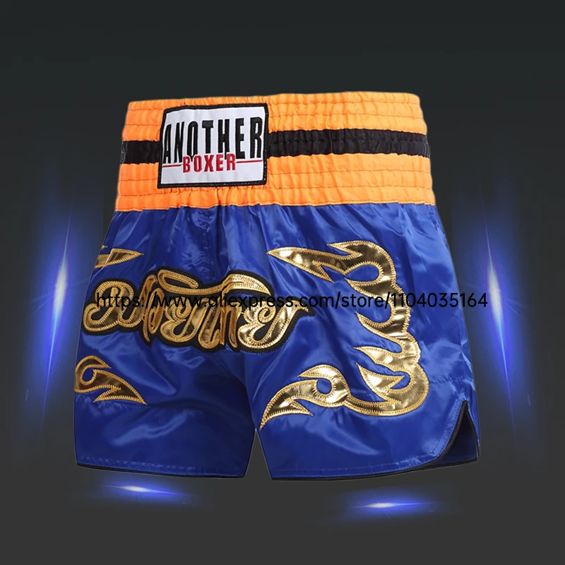 

Shorts Muay Thai Boxing Shorts Men Women Kids Embroidery Satin Martial Arts MMA Training Clothes Gym Cage Fight Kickboxing Pants