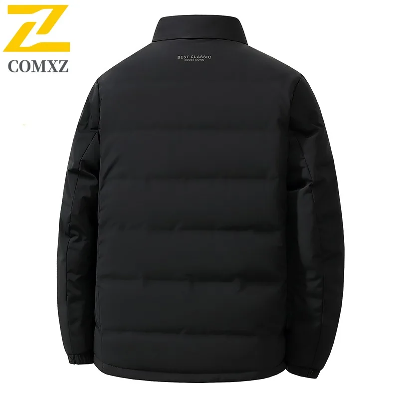 COMXZ Men Down Jacket Turndown Collar Commuting Office Warm Lightweight Parka Fashion Travel Cold Protection Winter Garment