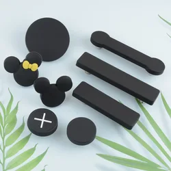 Creative Cartoon Color Environmental Protection Silicone Children's Room Handle Pink Red Black Drawer Shoe Cabinet Knob Pull