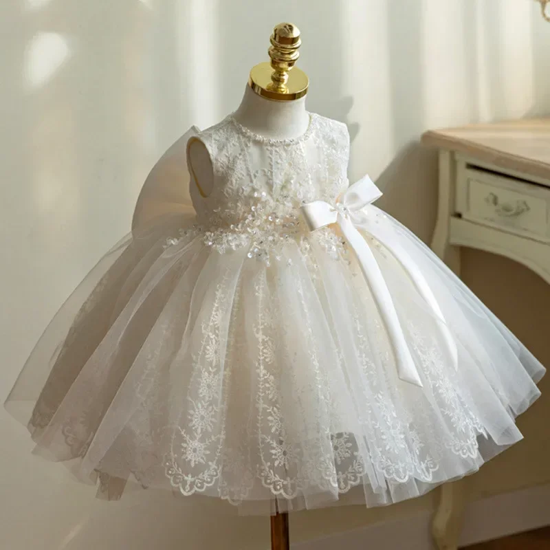 Girls Princess Dress Toddler Party Gown Kids Formal Wear Baby Ceremony Outfit Infant Wedding Attire Children Special Occasion D