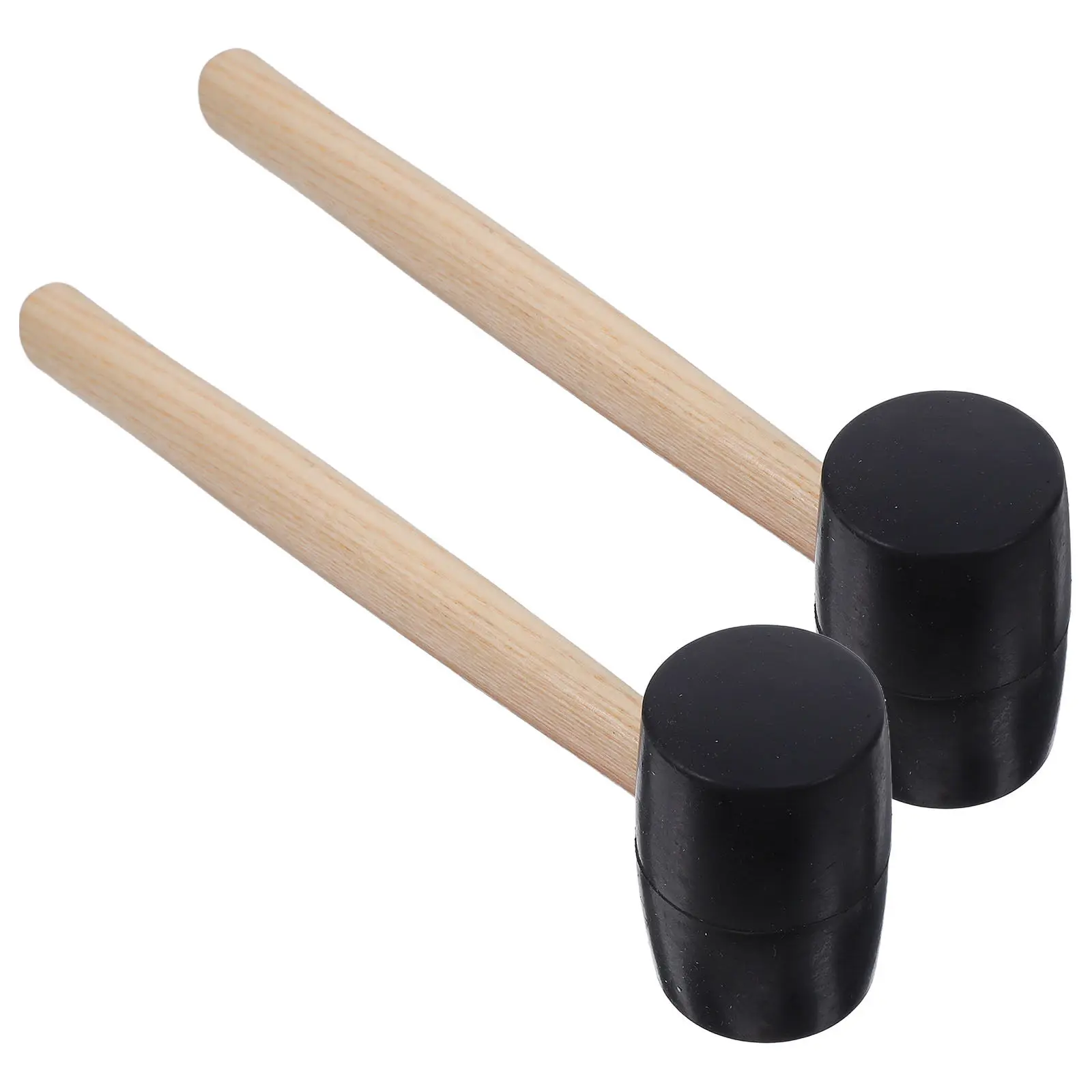 2Pcs Hammer Handle Wood For Camping Tent Stakes Floor Installation Rubber Mallet Soft Flooring Crafts Small Lightweight