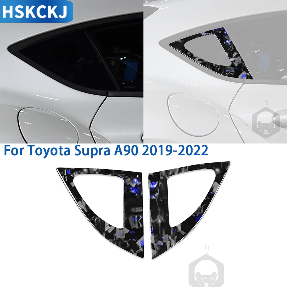 

For Toyota Supra A90 2019-2022 Cent Accessories Real Soft Carbon Fiber Car Rear Door Side Window Panel Cover Trim Sticker