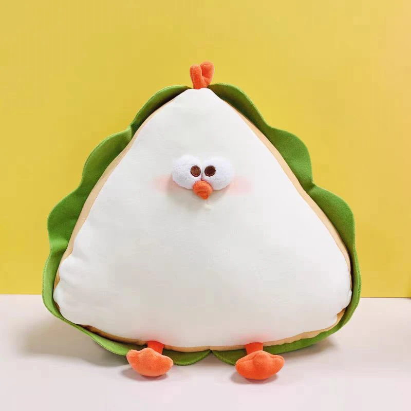 Lindo juguete de peluche de pollo Kawaii, sándwich de hamburguesa, muñeco de peluche, comida, Animal, decoración de habitación, sofá suave, almohada, regalo de cumpleaños para niños