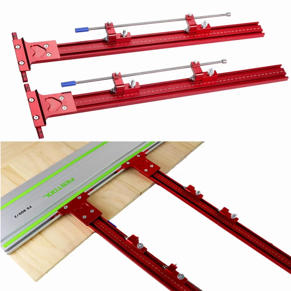 Repeat-Cutting Parallel Rail Guide System for Festool & Makita Circular Saw Tracks - Aluminum Alloy Track Saw Rail Angle Clamp