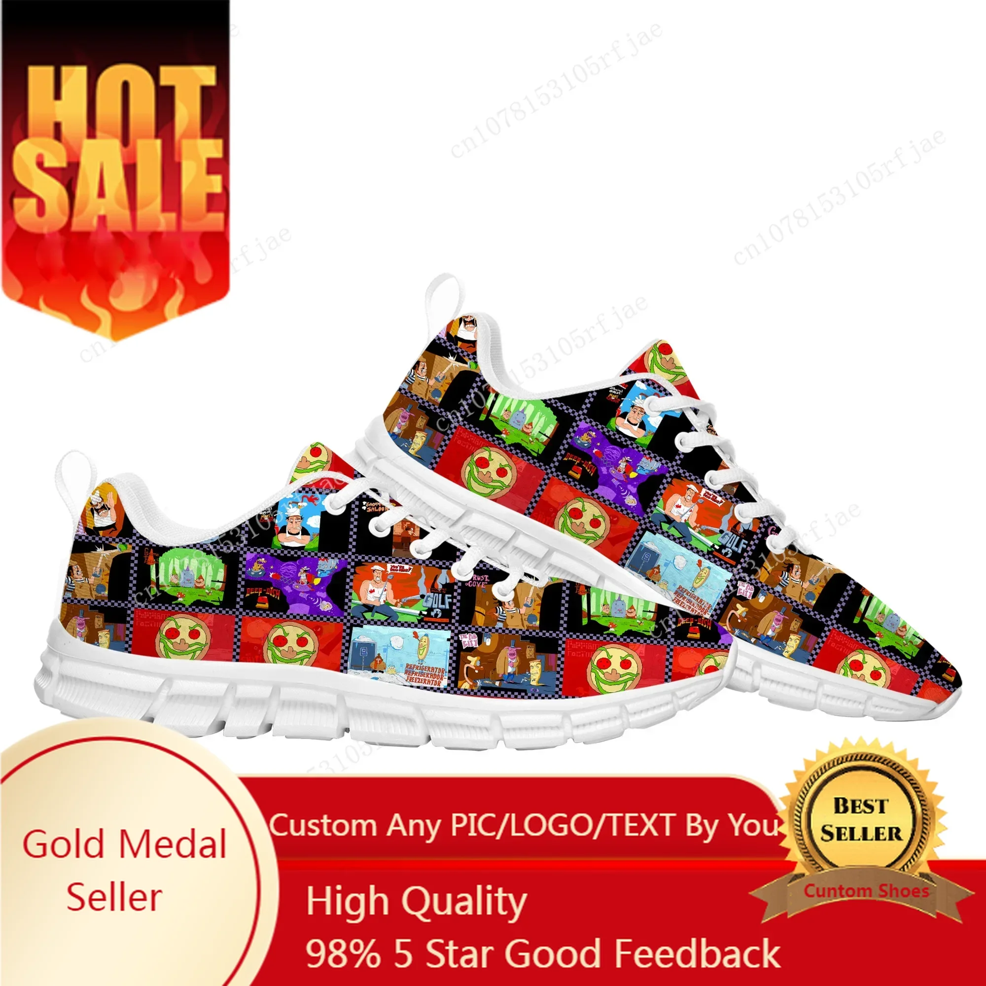 

Pizza Tower Sports Custom Shoes Cartoon Game Mens Womens Teenager Sneaker Fashion Tailor Made Couple Built Shoes