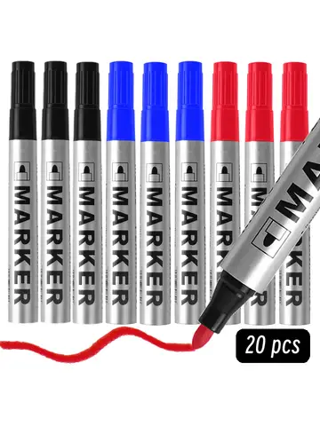Permanent Paint Marker Pen Waterproof Black Pen for Tyre Oily Markers Quick Drying Signature Pen Stationery Supplies