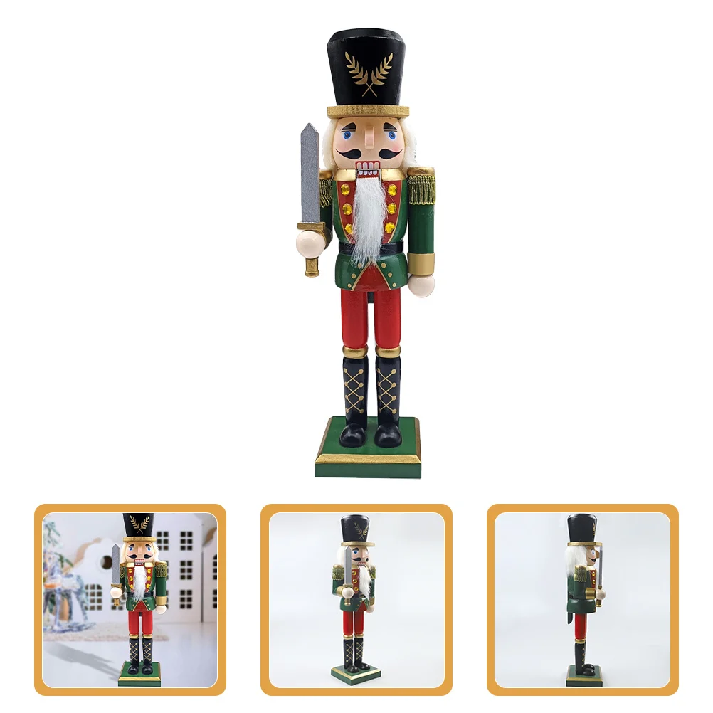 

Desktop Wooden Nutcracker Decor Handcrafted Christmas Soldier Ornament for Home Hotel Coffee Shop Tabletop Festive Display Xmas