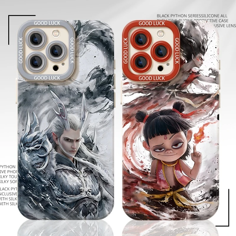The 2025 New Nezha 2 Demon Boy Animation Peripherals Are Suitable For The Full Range Of Silicone Phone Cases For Iphone