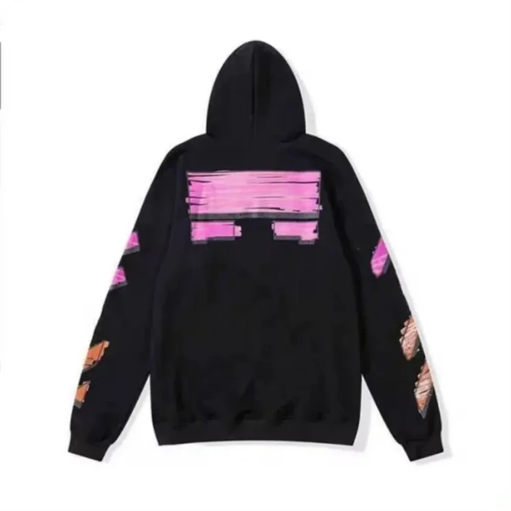 American Trendy Brand Lightning Angel Graffiti Sweatshirt Print Hoodie Sports Leisure Basic Unisex Loose Street Trendy Sweater