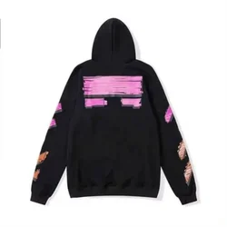 American Trendy Brand Lightning Angel Graffiti Sweatshirt Print Hoodie Sports Leisure Basic Unisex Loose Street Trendy Sweater